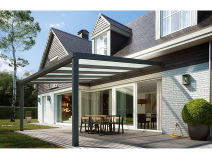 Hliníková pergola SKYLUX CLIMALUX 7,0 x 3,5 m antracit + opál PC