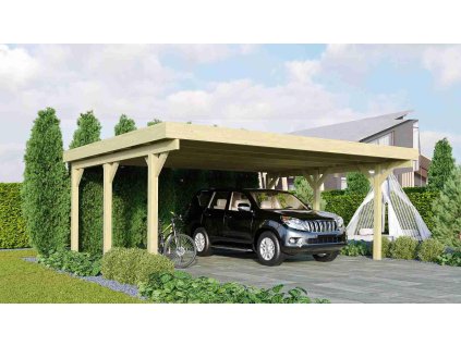 Carport KARIBU CLASSIC 1A 61588 ocelové střešní plechy