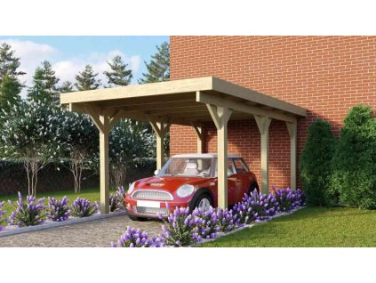 Carport KARIBU CLASSIC 1A 61580 ocelové střešní plechy