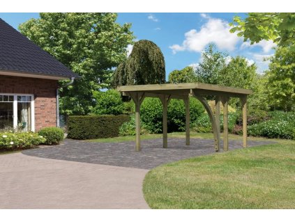 Carport KARIBU CLASSIC 1B 61950 ocelové střešní plechy