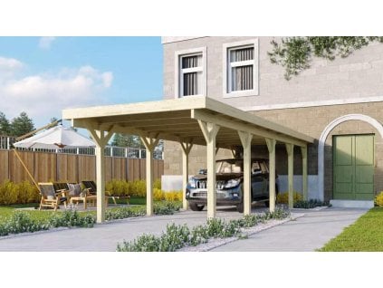 Carport KARIBU CLASSIC 3A 61970 ocelové střešní plechy