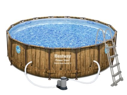 Bazén BESTWAY Power Steel Wood Swim Vista 4,88 x 1,22 m - 56725