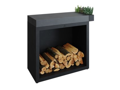 Pevný pracovní stůl OFYR Butcher Block Storage 90 Black Ceramic Dark Grey