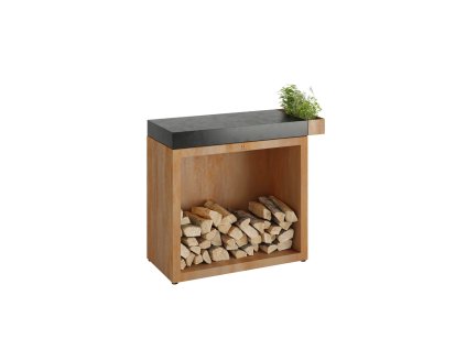 Pevný pracovní stůl OFYR Butcher Block Storage 90 Corten Ceramic Dark Grey