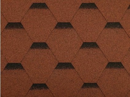 Asfaltový šindel Guttatec Hexagonal červený, 3 m2/bal