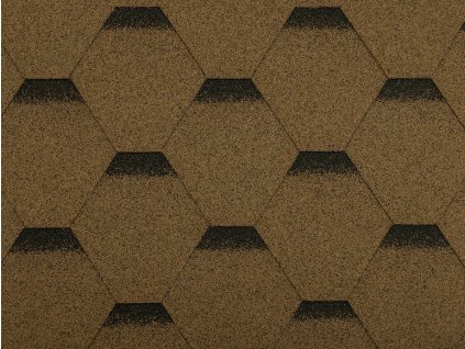 Asfaltový šindel Guttatec Hexagonal hnědý, 3 m2/bal