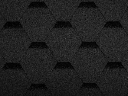 Asfaltový šindel Guttatec Hexagonal černý, 3 m2/bal