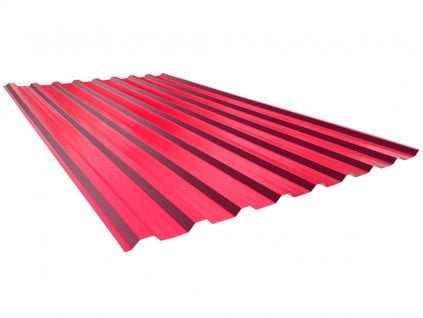 Trapézový plech T18 2000 x 1150 mm, červená, cena za 2,3 m2 (1 deska)