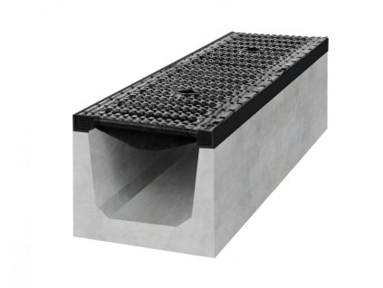 Betonový žlab D400 s litinovou mříží, d. 1000 x š. 250 x v. 200 mm