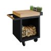 Pojízdný pracovní stůl OFYR Mise en Place Black 65 PRO Teak Wood