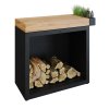 Pevný pracovní stůl OFYR Butcher Block Storage 90 Black Teak Wood